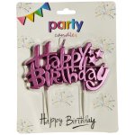 Fancy Pink Happy Birthday Candle Topper