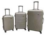 Smte 3 Piece Hard Outer Shell Luggage Set Gold With Keychain