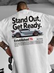 Stand Out & Cool Racing Car Men's Fashion Print Casual Short Sleeved T-Shirt Spring And Summer Tops Comfortable Round Neck T-Shi