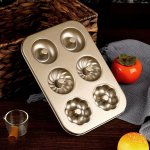 Non-stick 6-CAVITY MINI Fluted Tube Pan