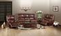 Alpine Madison 3 Piece 5 Action Lounge Suite In Full Leather Brown