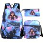 3PCS Anime Backpack Set Backpack With Crossbody Bag And Pen Bag Cute Cartoon Girl Print Backpack Lightweight Student Backpack Large Capacity Travel Bag