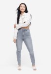 Curvy Fit Ultra High Ankle Jeggings - Light Grey