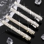 2PCS SET Sparkling Rhinestone Decorative Hair Side Clips Elegant Hair Fringe Clips Vintage Hair Accessories For Women And Daily