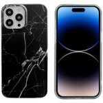 Protective Marble Tpu Cover Compatible With Iphone 13 Pro Anti-fingerprint&durable - Black Marble