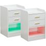 Nightstand LED Side Table End Table Bedside Table Coffee Table - 2 Piece