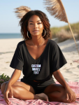 Custom Tees - Large Oversized Tee - Black