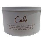 White Cake Tin Storage 250MM Dia Gold Print