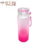 Sublimation Pink Frosted Glass Bottle – 500ML