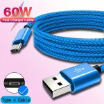 1PC 60W USB To Type-c Fast Charging Cable Suitable For Samsung Galaxy S22 S22+ S21 S21 Note 20 10 Google Pixel And Other Electro