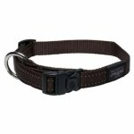 Rogz Utility XL Lumberjack Dog Collar Chocolate Reflective Waggs Pet Shop