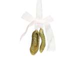 Ballet Shoes With Gold Glitter Hanging Ornament