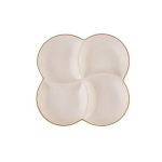 25CM 4-COMPARTMENT Multipurpose Partitioned Serving Plate With Gold Lining