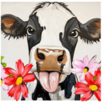 Bloom Fabric Paint Panel Cow With