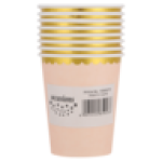 Pink & Gold Paper Cups 8-PACK