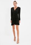 Black Knitted Short Evening Dress
