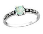 C340-C32313 - 925 Sterling Silver Opal Solitaire Ring - Size 7