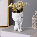 1PC Small Cute Flower Pot Decoration Ornament Flower Pot Indoor Modern Decorative Pots For Plants With Drainage Hole And Tray Fo