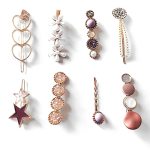 Sukpsy 8 Pcs Handmade Hair Clips Acrylic Resin Metal Hair Barrettes Glitter Pearl Crystal Geometric Hairpin For Women Girls Head