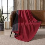 Eddie Bauer - Throw Blanket Solid Reversible Fleece Bedding Soft & Cozy Perfect Home Decor For Bed & Couch Red dark Smoke Throw
