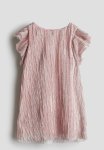 Pleated A-line Dress - Light Pink