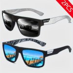 2PCS Polarized Aurora Fashion Glasses For Men & Women - Classic Square Frame Sporty Style With Mirror Finish Ideal For Outdoor A