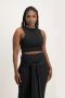 Hazel High Neck Crop Top - Black - M