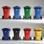 660 Liter Black Wheelie Bin - At A Discount