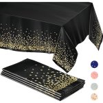1PC Disposable Party Table Cloths Golden Dot Tablecloths Plastic Tablecloth Paper Tablecloth For Bbq Party Fine Dining Birthday