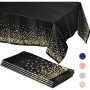 1PC Disposable Party Table Cloths Golden Dot Tablecloths Plastic Tablecloth Paper Tablecloth For Bbq Party Fine Dining Birthday Parties Wedding Anniversary Decor