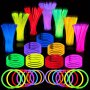 100 PCS 20.32 Cm Glow Sticks - Festive Party Supplies With Connectors - Glow In The Dark Light Up Sticks - Perfect For Christmas