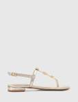 Fiona 2 Irregular Shaped Trim Flat Sandal - 41 Gold