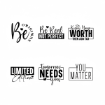 6PCS Motivational Diy Heat Transfer Stickers - Vinyl Iron-on Decals