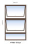 Top Hung Aluminium Window Bronze PTT915 2 Vent W900MM X H1500MM