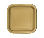 Party 7" Square Plate Gold 16CT
