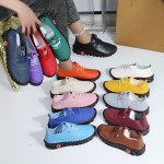 Women's Solid Color Casual Sneakers Lace Up Platform Soft Sole Waking Shoes Low-top Comfort Daily Footwear