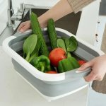 Plastic Folding Chopping Board Kitchen Washing Basket