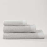 Barcelona Textured Cotton Towel Collection Pearl Grey - Bath Sheet 90X160CM