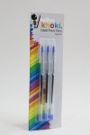 Khoki 3 Pcs Ball Point Blue School Pens