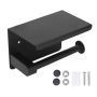 Wall Mounted Toilet Paper Holder Shelf K9 Black