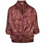 Damask Animal Print Shirt - Plum Free
