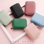 Solid Color Trendy Zipper Wallet Versatile Handbag For Men Women Multi Slots Portable Cards Bag