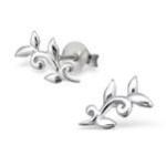 C555-C20844 - Sterling Silver Leaf Ear Studs 6X10MM