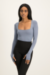 Giana Square Neck Bodysuit - Flintstone - XS