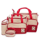 4AKID RED-DOTS-5-IN-1-MULTIFUNCTIONAL-BABY-BAG