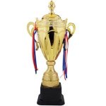 Trophy Cup 65CM Gold silver W ribbon 1962
