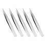 Beauty Multi-use Stainless Steel Straight Tweezers Set Of 5 - 12.3CM