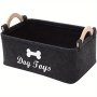 Felt Pet Toy Box Dog Toy Box Storage Basket Chest Organizer - Perfect For Organizing Pet