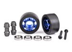– Blue Aluminum Wheelie Bar Wheels W Hardware 2PCS