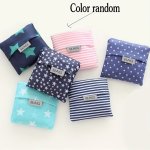 Nylon Folding Shopping Tote Bag Waterproof Large Capacity Portable Organizer Reusable Grocery Bag With Storage Pouch
